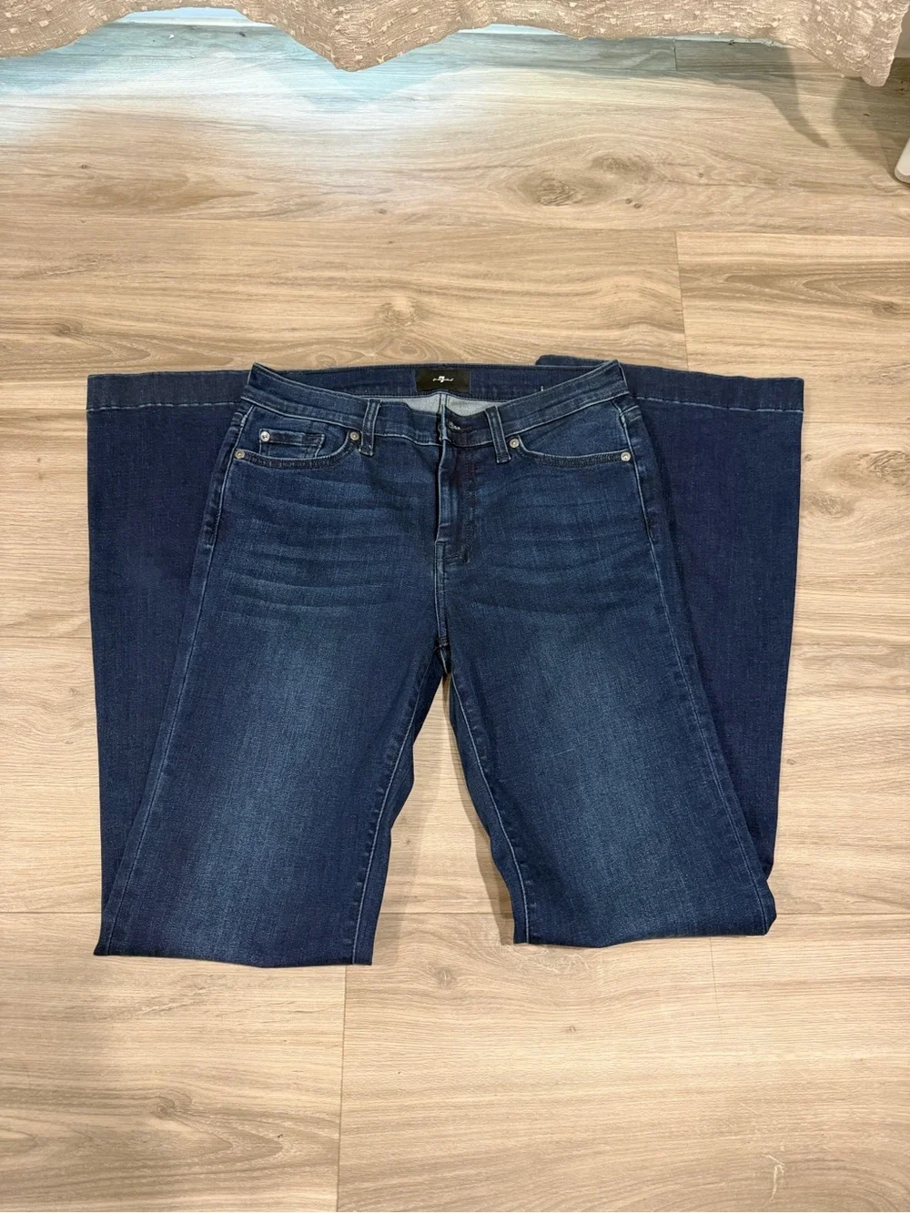 7 For All Mankind Dark Indigo Wide-Leg Jeans